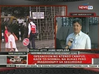 QRT: Mga otoridad, walang nakitang bomba sa Ateneo campus