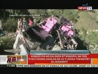 Kondisyon ng kalsada at makapal na fog, itinuturong dahilan ng GV Florida transport sa aksidente