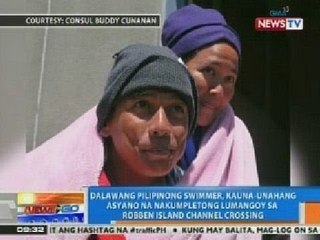 NTG: 2 Pinoy swimmer, kauna-unahang Asyanong nakalangoy sa Robben Island Channel
