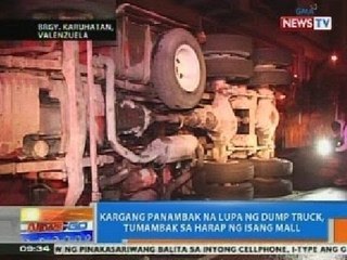 NTG: Dump truck, nagliyab matapos tumagilid sa bangketa sa Valenzuela City