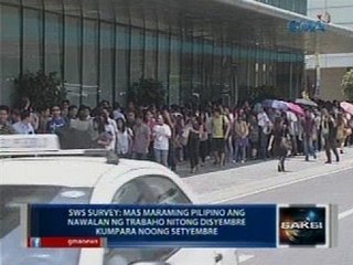 Saksi: Mas maraming Pilipinong walang trabaho nitong Disyembre kumpara noong Setyembre
