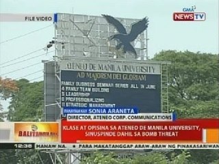 BT: Klase sa opisina sa Ateneo de Manila University, sinuspinde dahil sa bomb threat