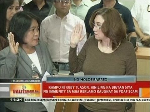 Kampo ni Ruby Tuason, hiniling na bigyan siya ng immunity sa mga reklamo kaugnay sa PDAF scam