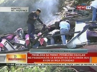 Problema sa preno, posibleng dahilan ng pagkahulog sa bangin ng GV Florida bus ayon sa mga otoridad