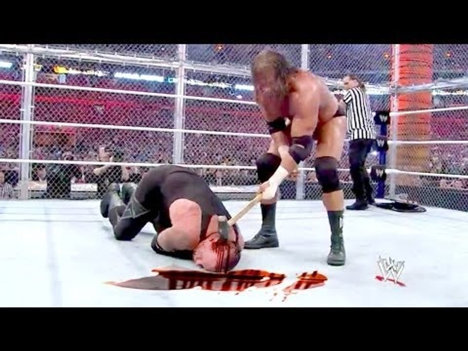 Triple H SMASHED Undertaker Head With Sledge Hammer   Killing Latest Match