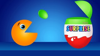 Learn Colors With Funny Pacman Kinder Surprise Eggs - Colour For Children to Learn with Packman Eggs