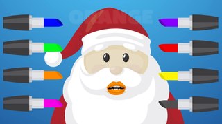 Learn Colors with Lipstick Christmas Santa - Learning Colours to Kids Children Baby Play Videos