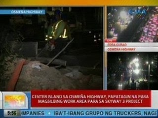 UB: Center island sa Osmeña Higway, papatagin na para magsilbing work area para sa Skyway 3 project