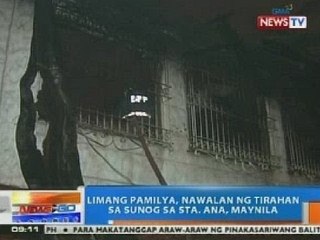 NTG: 5 pamilya, nawalan ng tirahan sa sunog sa Sta. Ana, Maynila