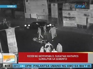 UB: Rider ng motosiklo sa Isabela, sugatan matapos sumalpok sa semento