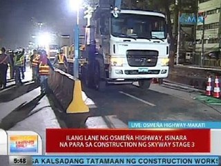 UB: Ilang lane ng Osmeña Highway, isinara na para sa Skyway stage 3 project