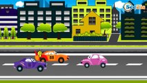 The Blue Police Car Chasing - Service Vehicles. Little Cars & Trucks Cartoon for kids