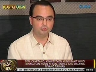 Sen. Cayetano, kinwestyon kung bakit hindi kinasuhan noon ni Sen. Enrile ang dalawa niyang tauhan