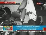 BP: Rider ng motorsiklo, sugatan matapos barilin umano ng barangay chairman sa Pangasinan