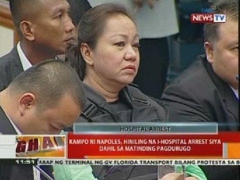 BT: Kampo ni Napoles, hiniling na i-hospital arrest siya dahil sa matinding pagdurugo