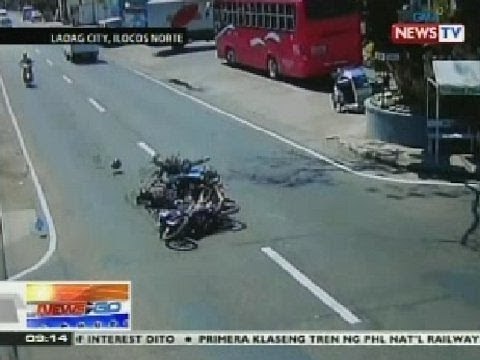 NTG: Banggaan ng 2 motorsiklo sa Laoag City, nakunan ng video