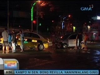 UB: Taxi at kotse, nagsalpukan sa East Ave., QC