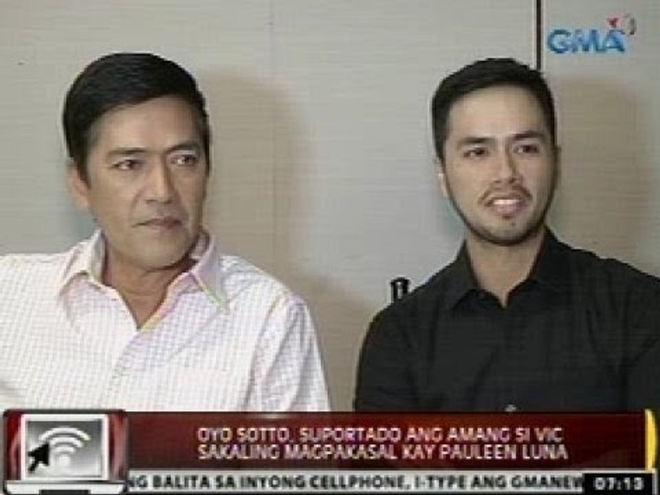 24 Oras:  Oyo Sotto, suportado ang amang si Vic sakaling magpakasal kay Pauleen Luna