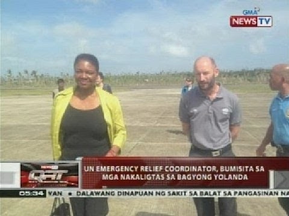 QRT: UN emergency relief coordinator, bumisita sa mga nakaligtas sa Bagyong Yolanda