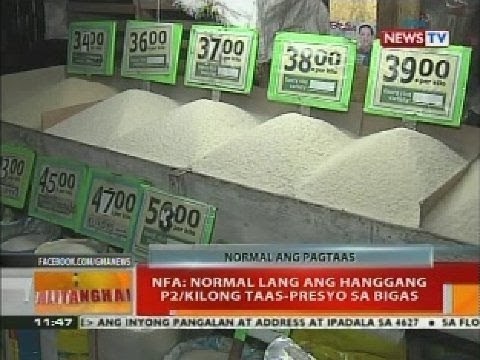 BT: NFA: Normal lang ang hanggang P2/kilong taas-presyo sa bigas