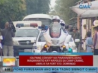 UB: Isa pang convoy na pinaniniwalaang maghahatid kay Napoles sa Crame, umalis sa Fort Sto. Domingo