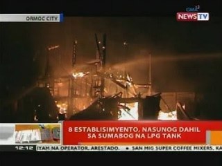 BT: 8 establisimyento, nasunog dahil sa sumabog na LPG tank