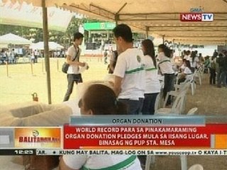 Скачать видео: World record para sa pinakamaraming organ donation pledges mula sa iisang lugar, binasag ng PUP