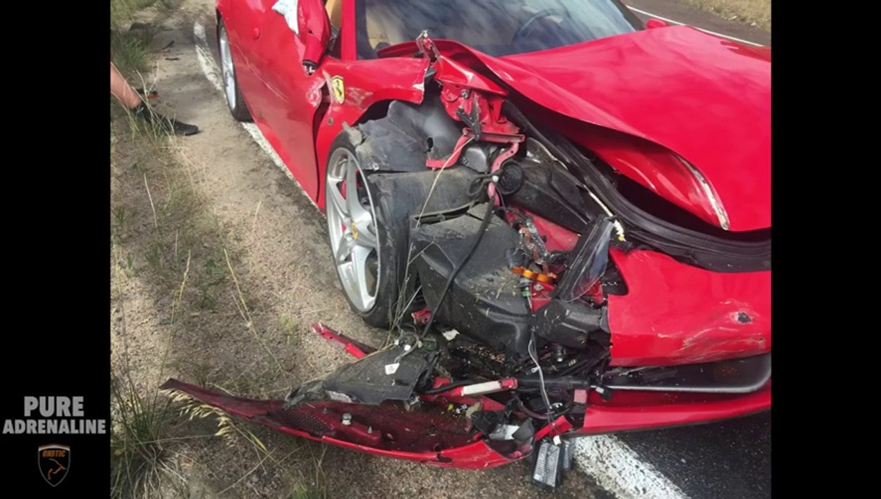 Ce débile loue une Ferrari et fait la guignol avec... Et bim c'est l'accident
