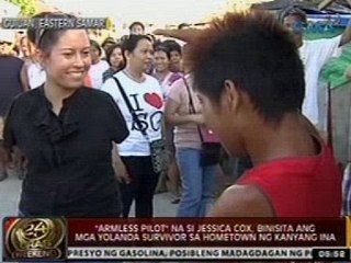 'Armless Pilot' na si Jessica Cox, binisita ang mga yolanda survivor sa Guian, Eastern Samar