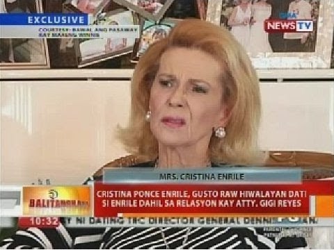 Cristina Ponce Enrile, gusto raw hiwalayan dati si Enrile dahil sa relasyon kay Atty. Gigi Reyes