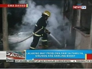 Lalaki sa Davao City na may problema raw sa pamilya, sinunog ang sariling bahay