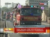 BT: Fire trucks, fire volunteers at emergency vehicles, pumarada