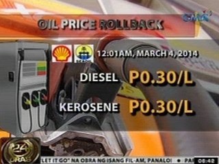 24 Oras: Ilang kumpanya ng langis, magbababa ng presyo ng diesel at kerosene