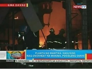 BP: Planta ng mantika sa Davao City, nasunog