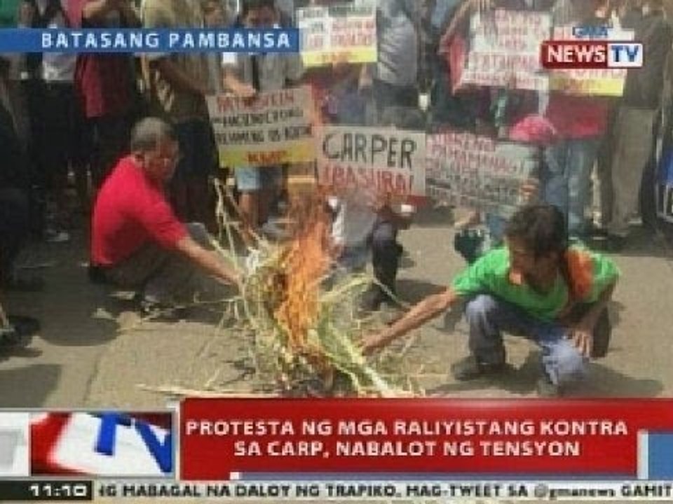 NTVL: Protesta ng mga raliyista sa Batasang Pambansa vs CARP, nabalot ng tensyon