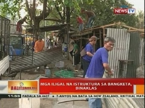BT: Mga iligal na istruktura sa bangketa, binaklas