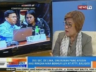 NTG: Sec. De Lima, sinubukan pang ayusin ang iringan nina Benhur Luy at Atty. Baligod