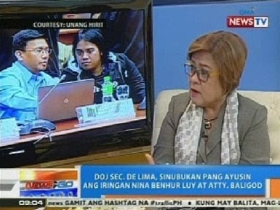 NTG: Sec. De Lima, sinubukan pang ayusin ang iringan nina Benhur Luy at Atty. Baligod