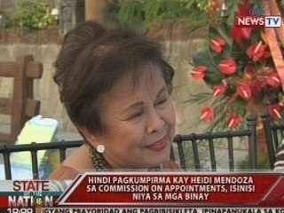 SONA: Hindi pagkumpirma kay Heidi mendoza ng Commission on Appointments, isinisi niya sa mga Binay
