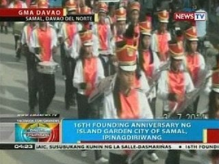 BP: 16th founding anniversary ng island garden city of Samal, ipinagdiriwang