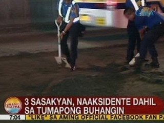 UB: 3 sasakyan, naaksidente sa EDSA-Guadalupe southbound dahil sa tumapong buhangin