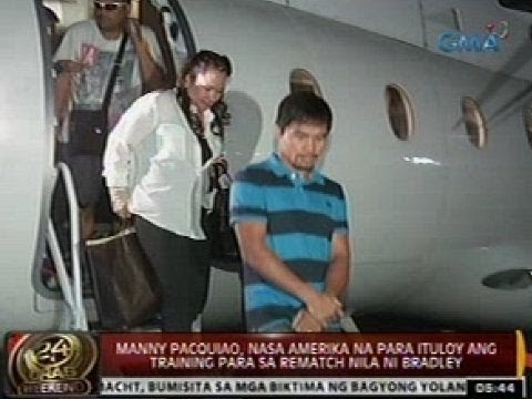 24 Oras: Manny Pacquiao, nasa Amerika na para ituloy ang training para sa rematch nila ni Bradley