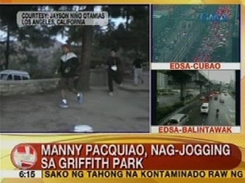 UB: Manny Pacquiao, nag-jogging sa Griffith Park sa Los Angeles, California