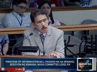Saksi: Freedom of Information bill, pasado na sa Senado; bersyon ng Kamara, nasa committee level pa