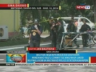 BP: Clearing operations matapos ang pagsalakay ng NPA sa Matanao, Davao del Sur, nagpapatuloy