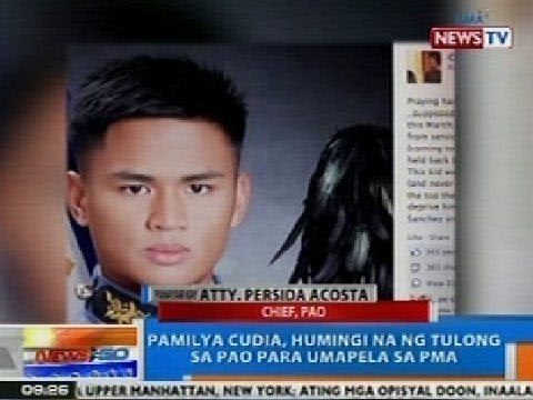 NTG: Panayam kay PAO chief Acosta kaugnay sa apela ng kampo ni Cadet Cudia sa PMA
