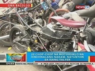 20 chop-chop na motorsiklo na hinihinalang nakaw, natunton sa isang talyer sa Bacolod City
