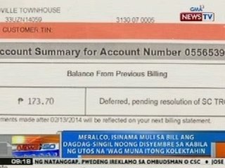 NTG: Meralco, isinama muli sa bill ang dagdag-singil sa kabila ng utos na 'wag muna itong kolektahin