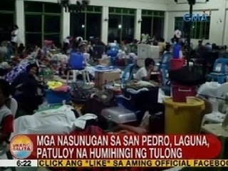 UB: Mga nasunugan sa San Pedro, Laguna, patuloy na humihingi ng tulong