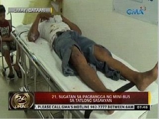 24Oras: 21, sugatan sa pagbangga ng mini-bus sa tatlong sasakyan